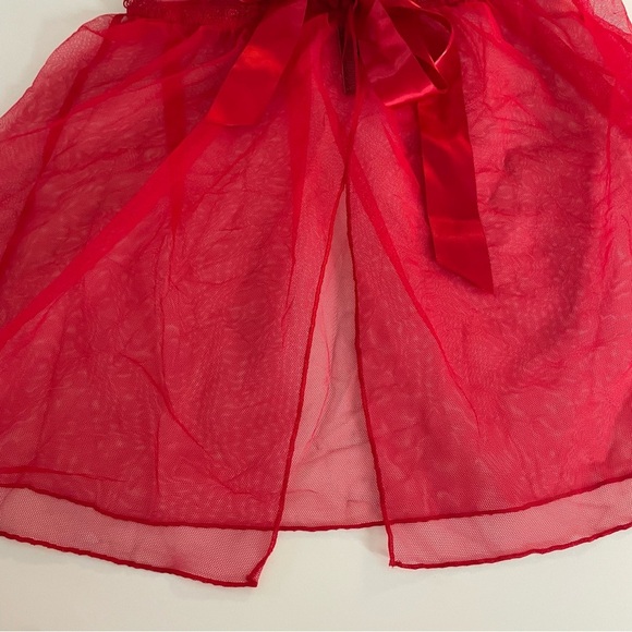 New! Victoria's Secret Lipstick Queen of Hearts Open Cup Babydoll 22848 - Picture 5 of 10